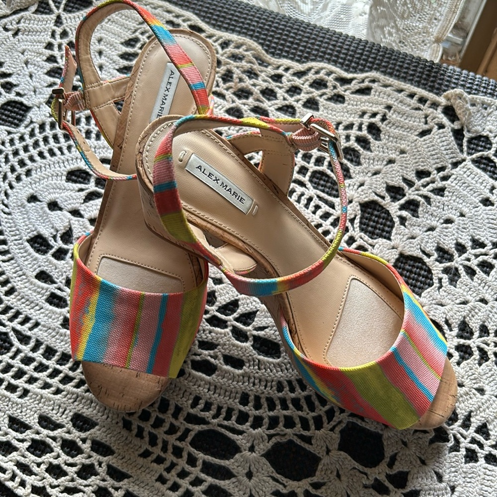 Alex Marie Wedge Colorful Shoes